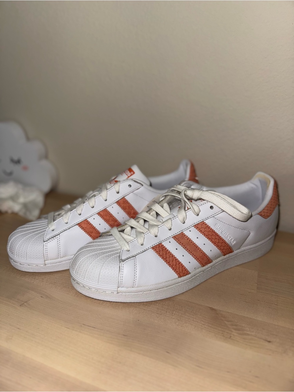 adidas White Sneakers with Coral Stripes - Picture 4 of 4